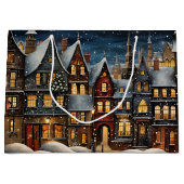 Grand Sac Cadeau Village de Noël (Devant)