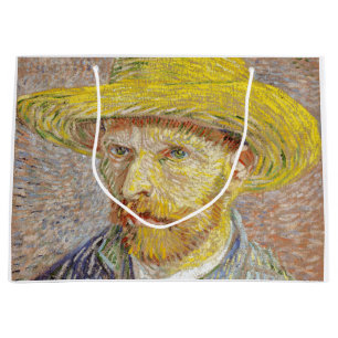 Grand Sac Cadeau Vincent van Gogh - Autoportrait avec Casquette de 