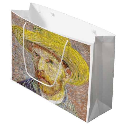 Grand Sac Cadeau Vincent van Gogh - Autoportrait avec Casquette de (Devant Angle)