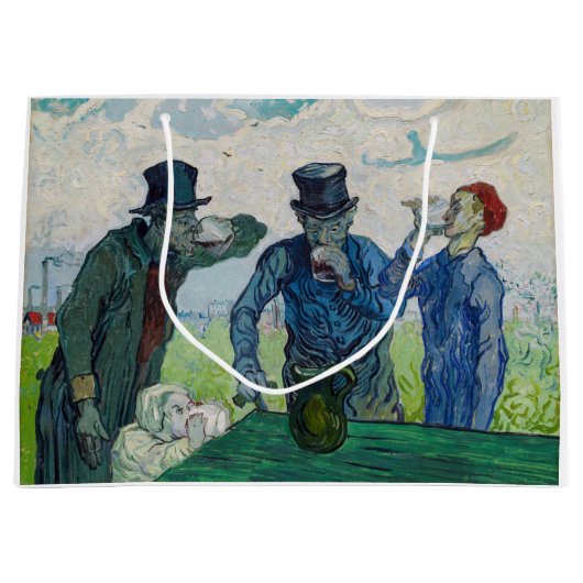 Grand Sac Cadeau Vincent van Gogh - Les buveurs, après Daumier (Devant)