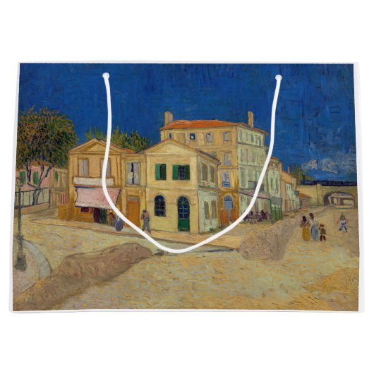 Grand Sac Cadeau Vincent van Gogh - Maison Jaune / Rue (Devant)