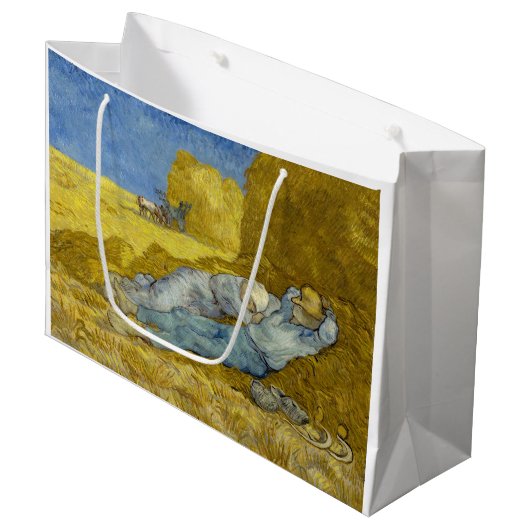 Grand Sac Cadeau Vincent Van Gogh - Mion, Repos / Travail / Siesta (Devant Angle)