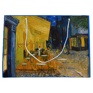 Grand Sac Cadeau Vincent van Gogh - Terrasse de café la nuit
