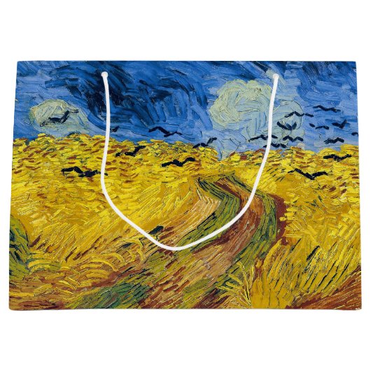 Grand Sac Cadeau Vincent van Gogh - Wheatfield with Crows (Devant)