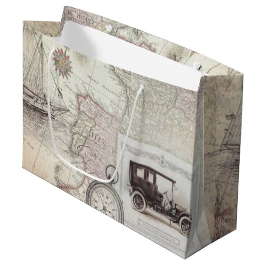 Grand Sac Cadeau Vintage (Devant Angle)