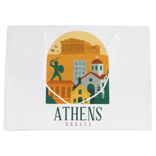 Grand Sac Cadeau Vintage Athènes Grèce Voyage - Parthenon