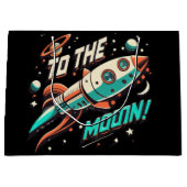 Grand Sac Cadeau Vintage Au Moon Rocket ship (Devant)
