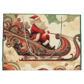 Grand Sac Cadeau vintage/caprical/père Noël/Noël (Dos)