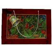 Grand Sac Cadeau Vintage Christmas Bell et Holly (Dos)