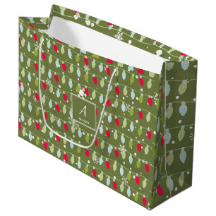 Grand Sac Cadeau Vintage classique Vacances Motif-Fêtes de Noël Lum