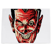 Grand Sac Cadeau Vintage Halloween Red Devil Head (Devant)