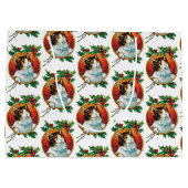 Grand Sac Cadeau Vintage Noël Cat Holiday (Dos)