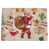 Grand Sac Cadeau Vintage Noël Collage Découpage (Devant)