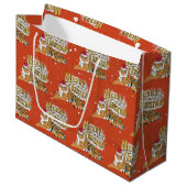 Grand Sac Cadeau Vintage Noël Tiger & Joyeux Noël (Devant Angle)