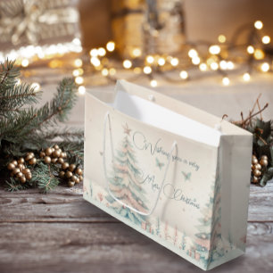 Grand Sac Cadeau Vintage pâle Joyeux Noël