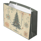 Grand Sac Cadeau Vintage/rétro moderne Noël/hiver (Dos Angle)