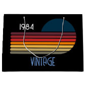 Grand Sac Cadeau Vintage Retro Stripe Sun 1984 (Devant)