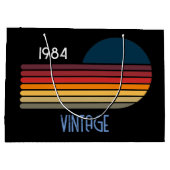 Grand Sac Cadeau Vintage Retro Stripe Sun 1984 (Dos)