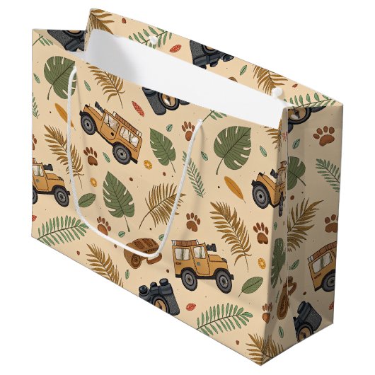 Grand Sac Cadeau Vintage Road Trip Pattern (3) (Devant Angle)