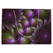 Grand Sac Cadeau Violet Abstrait violet violet kaki fractal (Dos)