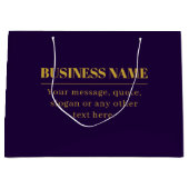 Grand Sac Cadeau Violet foncé et nom d'entreprise ou salutation en  (Devant)