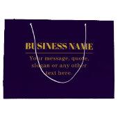 Grand Sac Cadeau Violet foncé et nom d'entreprise ou salutation en  (Dos)