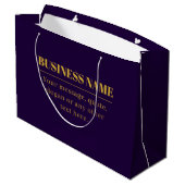 Grand Sac Cadeau Violet foncé et nom d'entreprise ou salutation en  (Dos Angle)