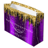 Grand Sac Cadeau Violet Gold Purple Black Drives Favoriser (Dos Angle)