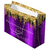 Grand Sac Cadeau Violet Gold Purple Black Drives Favoriser (Devant Angle)