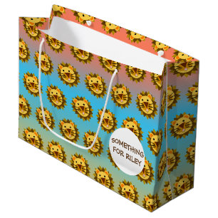 Grand Sac Cadeau Visage de lion souriant