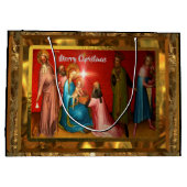 Grand Sac Cadeau Visiter le bébé Jésus Noël (Dos)