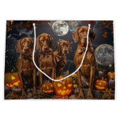 Grand Sac Cadeau Vizsla Halloween Éffrayant (Devant)