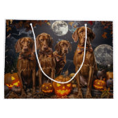 Grand Sac Cadeau Vizsla Halloween Éffrayant (Dos)