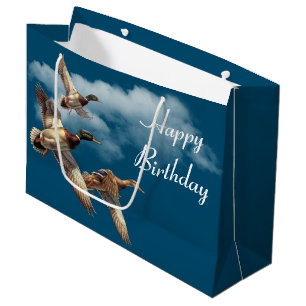 Grand Sac Cadeau Vol de canards de Mallard pour l'anniversaire
