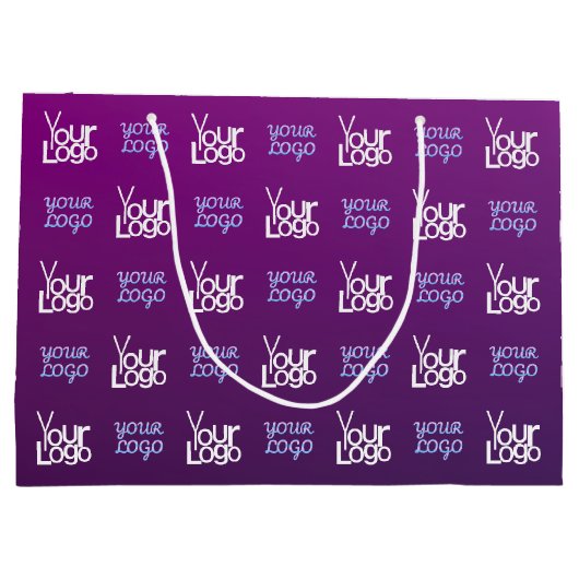 Grand Sac Cadeau Votre logo | 2 images ou logos d'entreprise téléch (Dos)