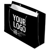 Grand Sac Cadeau Votre logo avec QR code et texte modifiables (Devant Angle)
