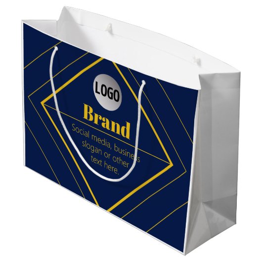 Grand Sac Cadeau Votre logo et modèle de design personnalisable (Dos Angle)