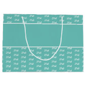 Grand Sac Cadeau Votre numéro d'âge Motif - Turquoise et blanc (Dos)
