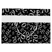 Grand Sac Cadeau Votre texte : 70e anniversaire Noir/Blanc Numéro 7 (Dos)