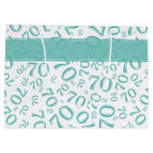 Grand Sac Cadeau Votre texte : 70e anniversaire Turquoise Numéro 70 (Dos)