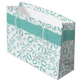 Grand Sac Cadeau Votre texte : 70e anniversaire Turquoise Numéro 70 (Dos Angle)