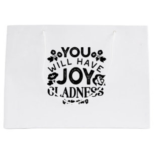 Grand Sac Cadeau Vous aurez de la joie et de la gaieté Citation Ins
