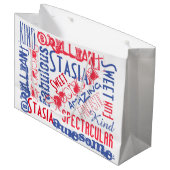 Grand Sac Cadeau Vous êtes impressionnants ! Blanc rouge et bleu (Devant Angle)