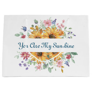 Grand Sac Cadeau Vous êtes ma citation de soleil et de tournesol