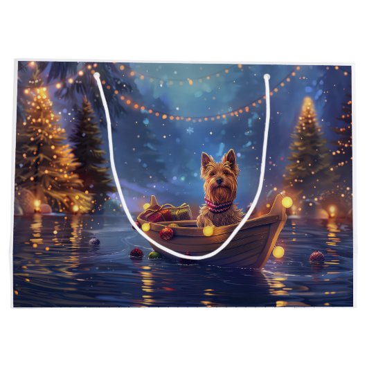 Grand Sac Cadeau Voyage de Noël de Terrier australien (Dos)