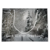 Grand Sac Cadeau Voyage d'hiver à travers la forêt (Devant)