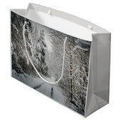 Grand Sac Cadeau Voyage d'hiver à travers la forêt (Dos Angle)