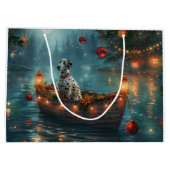 Grand Sac Cadeau Voyage festif de Noël dalmate (Dos)