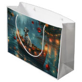 Grand Sac Cadeau Voyage festif de Noël dalmate (Dos Angle)