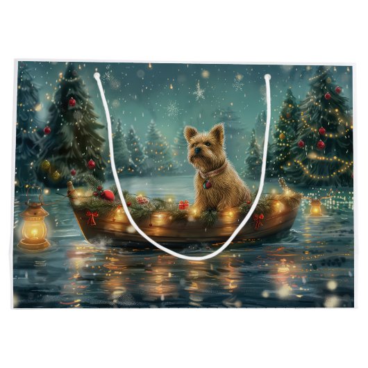 Grand Sac Cadeau Voyage festif de Noël de Cairn Terrier (Dos)
